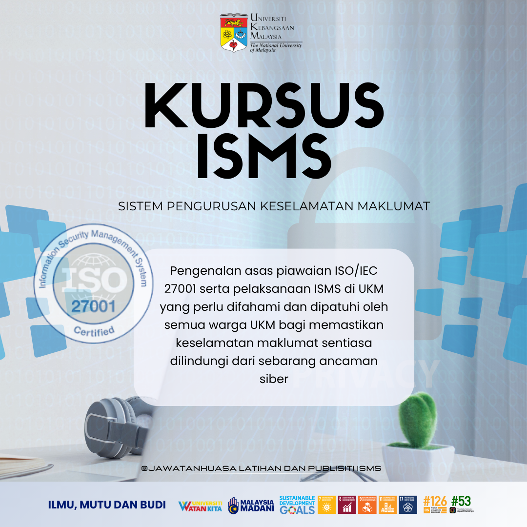 Kursus Sistem Pengurusan Keselamatan Maklumat (ISMS)